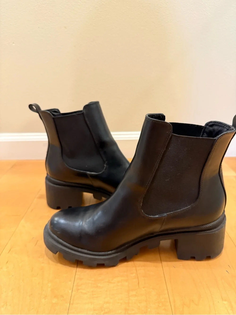 Lulu's Black Platform Chelsea Ankle Boots